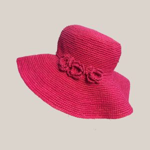 Chapeau capeline rouge